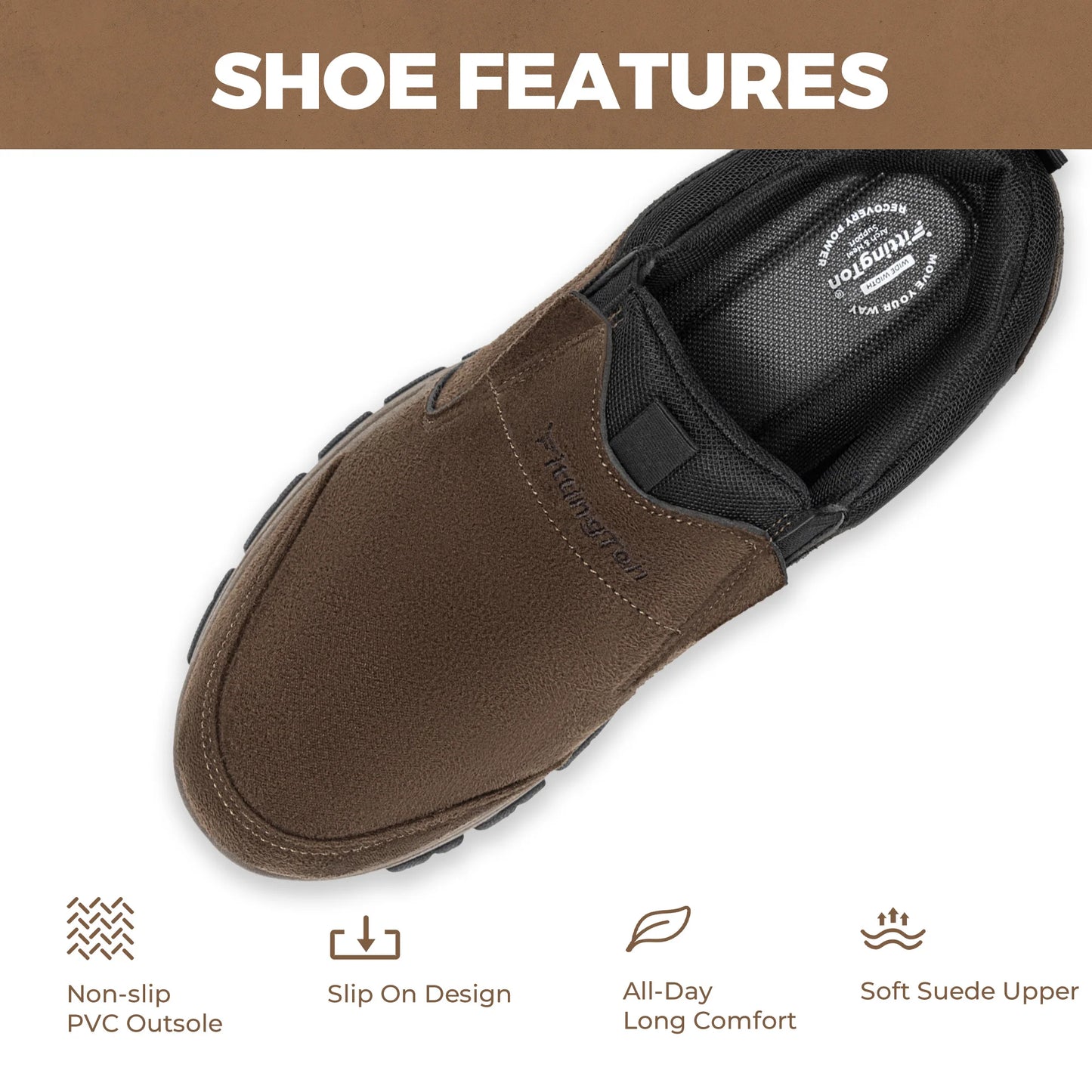 Men'S Slip On Shoes Hiking Go Walking Shoes Loafers Lightweight Comfortable Shock Absorption For Outdoor All-Day Comfort