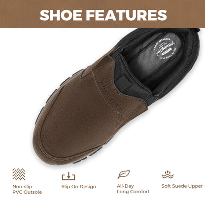 Men'S Slip On Shoes Hiking Go Walking Shoes Loafers Lightweight Comfortable Shock Absorption For Outdoor All-Day Comfort