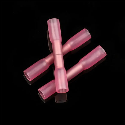 50/200/500pcs Heat Shrink Butt Cable Wire Crimp Connector 0.5-1.5mm2 Electrical Terminals Quick Connector BHT1.25 Red 22-18 AWG