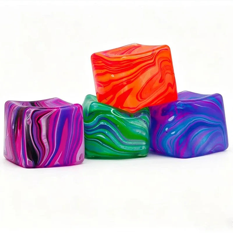 Squeeze Ice Cube Maltose Stress Relief Toys Sensory Desk Cube for Adults & Kids - Perfect Anxiety Relief Ornament