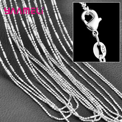 Authentic 5PCS Solid 925 Sterling Silver Jewelry Chains Necklace with Lobster Clasps fit Men Women Pendant 18 Designs 16-30 Inch