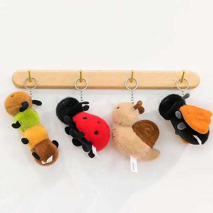 Small Insect Plush Pendant Keychain Animal Plush Toy Doll Keychain Creative Stuffed Doll Bag Pendant Cute Snail Bee Keyring