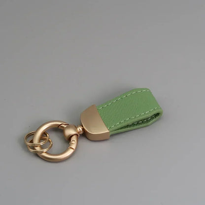 Short Lovely Leather Keychain Vintage Personalized Keyring Custom Logo Name Car Key Holder Chain Laser Engrave Women Charm Gift