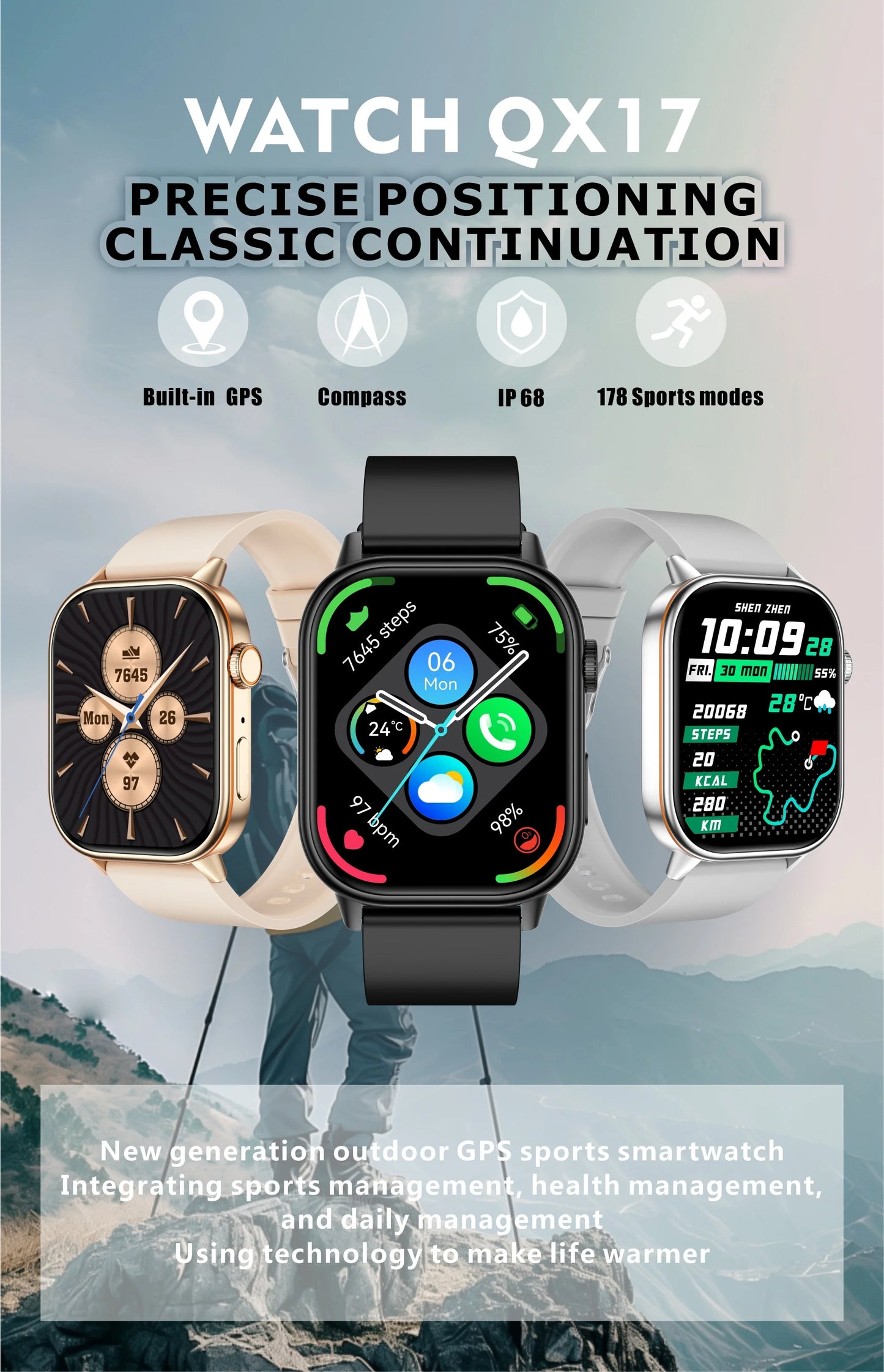 2026New Military Dual-band GPS Smart Watch Compass IP68K Waterproof Bluetooth Call Heart rate Sports Smart Watch For IOS Andriod