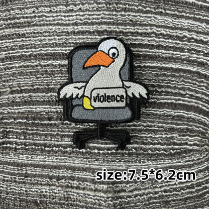 Cat Patch Embroidery on Clothes Cute Animal Morale Badge Tactical Equipment Hook and Loop Patches Backpack Stickers