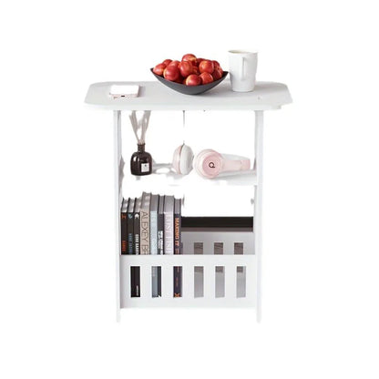 Modern Nordic Style Wooden Storage Table - Multipurpose Bedside & Living Room Organizer, Non-Waterproof Wood Material