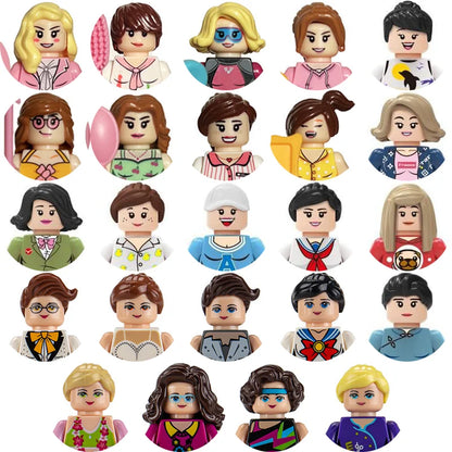 City character building block figure set, little block people, block accessories, engineer, doctor, firefighter, kids' toy