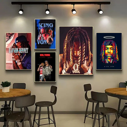 Singer King Von Poster Posters Anime Room Decor Decoration Movie Backpack Wall Interior Music Wall Art