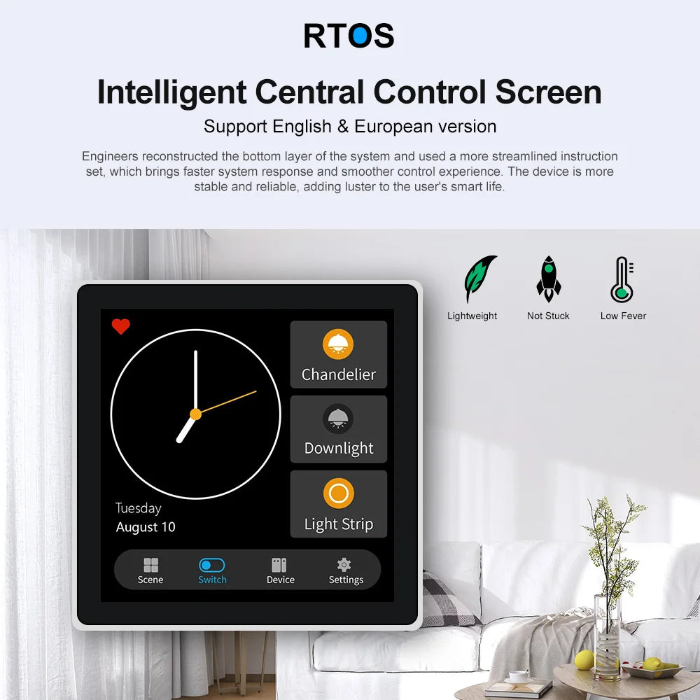 FUERS Tuya Smart Control Panel Switch Smart Home Automation System 3CH Switch Scene Panel Intelligent Home Touch Screen Zigbee