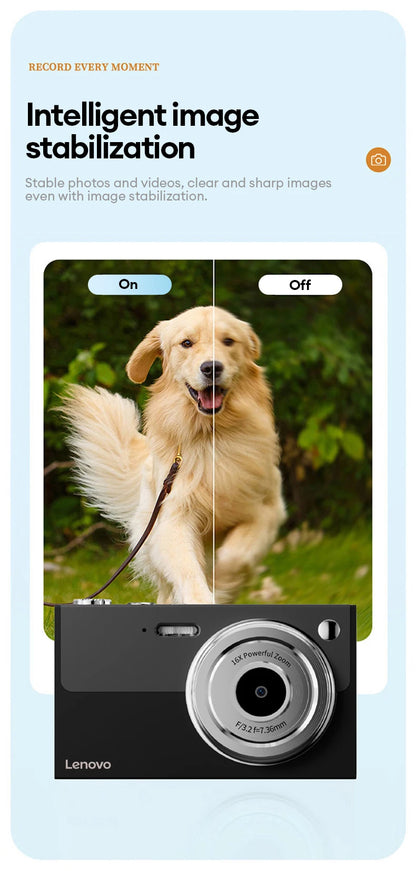 Cyfrowy Aparat Fotograficzny Lenovo 96MP 16-krotny Zoom Cyfrowy Aparat dla Studentów do Użytku Zewnętrznego Przeciwwstrząsowy Cyfrowe Wideo Autofocus z Kartą 32G XJ22