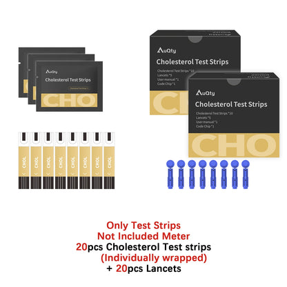 GUC 3in1 Multifunction Cholesterol Uric Acid Blood Glucose Meter Blood Sugar Test Strip Diabetes Glucometer Kit Gout Monitor