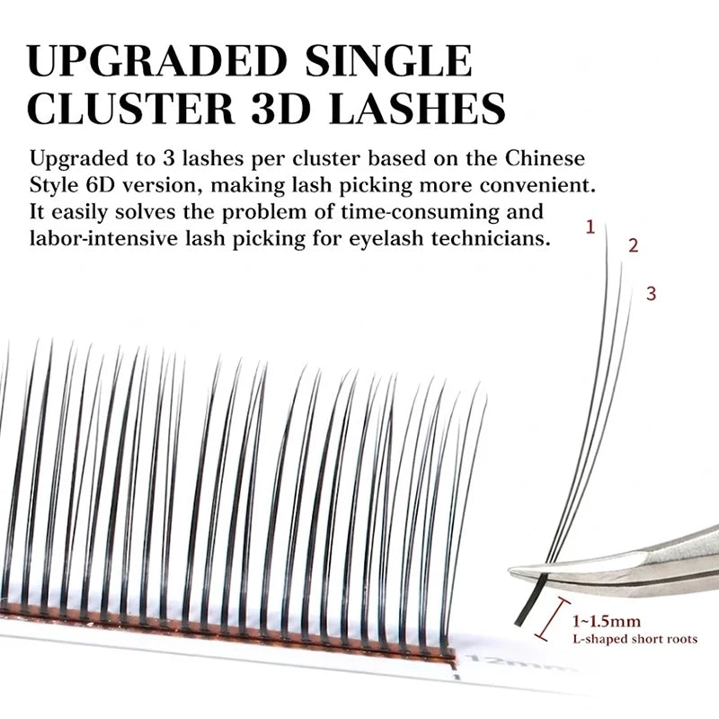 WINKY BEAUTY Multi Length 3D/5D Flower Fairy Eyelashes Extension Premade Fluffy Volume Fox Lash Spikes Fairy Flora Mink Lashes