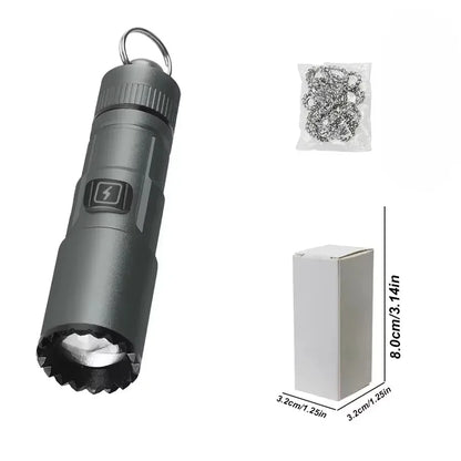 2-in-1 COB Strong Light and Whistle Light Creative Shape Key Chain Pendant Portable Led Flashlight Handheld Keychain Lamp