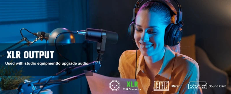 Professional Dynamic Microphone Selectable Frequency Response Mic for Studio Recording Performance Vocals For Shure SM7B