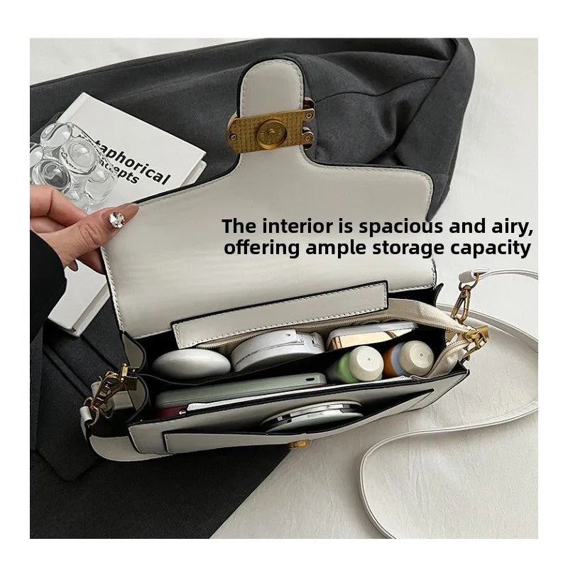 2026 New Niche Solid Color Small Square Bag Premium Texture Simple Versatile Multi-compartment Shoulder Crossbody Bag Fashion
