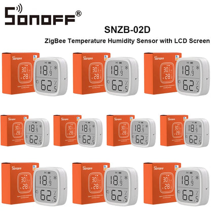 SONOFF SNZB 02D Zigbee Temperature Humidity Sensor with 2.5" LCD Screen for EWeLink SONOFF ZigBee Bridge Alexa Google Home Alice