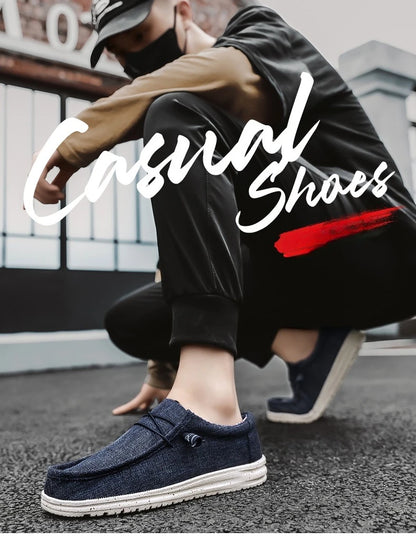 Men's Loafers Shoes Slip-on Easy To Put on Take Off Comfortable Breathable Casual Lightweight Low-Top Men's Canvas Shoes