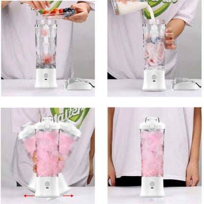 Household Fruit Electric Juicer Portable Juicer Blender USB Rechargeable Fruit Mixer 600ML Fruit Juicer Multi-functional Blender