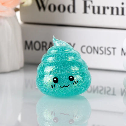 Prank Gift Glitter Funny Stress Ball Squishy Poo Squishies Toys Stretch Squeeze Fidget Novelty Toys for Kids Adults Fool Day