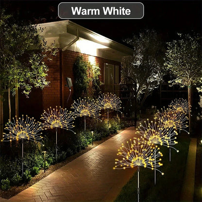 Solar Firework Light 90-200LED Outdoor Garden Decor Waterproof Auto On/Off Energy Saving Easy Installation Party Wedding Decor