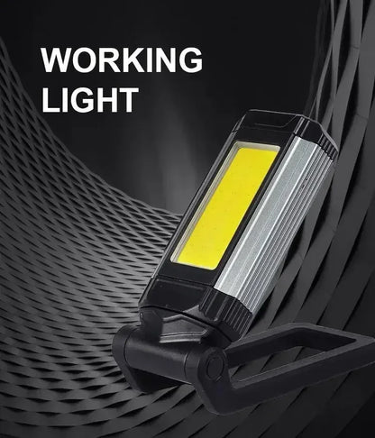 USB Rechargeable LED Flashlight with Magnetic COB Work Light Portable Camping Lantern Type-C Power Bank Function Lamp
