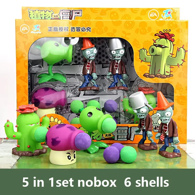 Plants VS Zombies 2 Playset Cactus Peashooter Coconut Cannon Genuine Game Scene Figure Ornaments Soft Silicone Birthday Gift boy