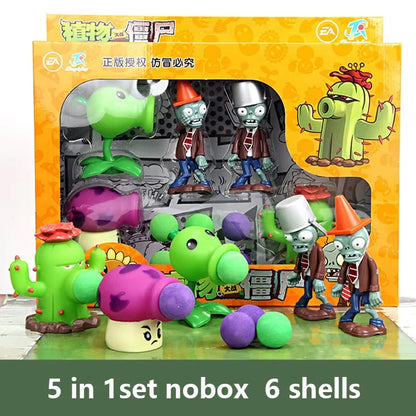 Plants VS Zombies 2 Playset Cactus Peashooter Coconut Cannon Genuine Game Scene Figure Ornaments Soft Silicone Birthday Gift boy