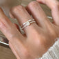 PANJBJ 925 Sterling Silver Lotus Ring For Women Retro TextureJewelry Irregular Creativity Adjustable Jewelry Party Gift Dropship