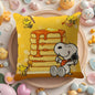 Cute Snoopy Pillow Case Natural Linen Organic Fabric Double-Sided Printing Sofa Home Decor Gift Cushion Cover