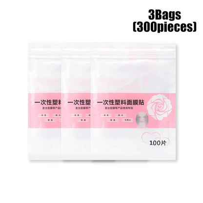 100-500pcs Disposable Plastic Film Face Mask Neck Stickers Transparent Wrap Facial Beauty Makeup Tools Cleaner Skincare