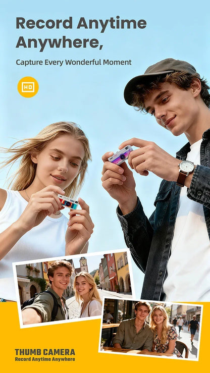 1080p Mini Thumb Camera Keychain Portable Video Camcorder Memory Card Support with Flash for Party Event Decoration Prop