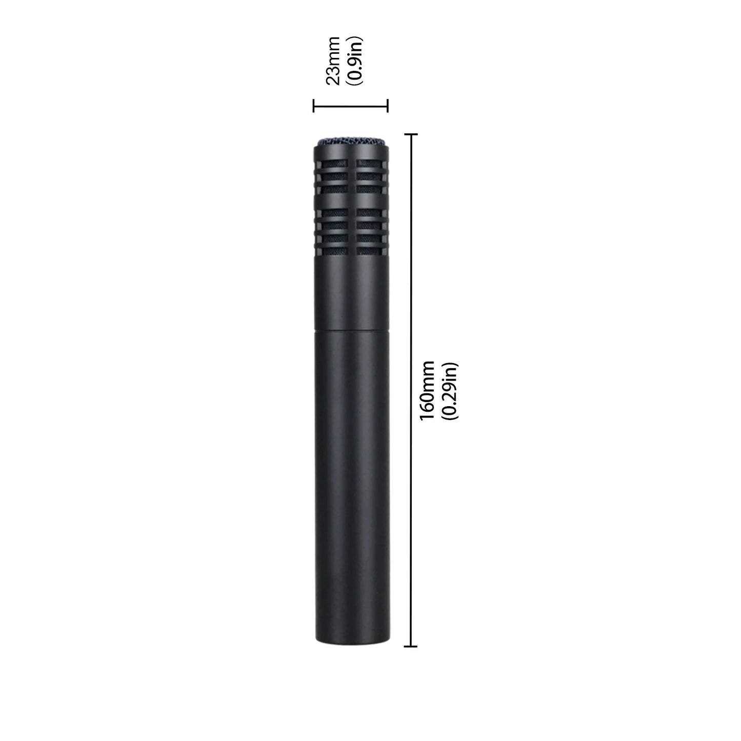 Condenser Instrument Microphone Drum Shaped Instrument Megaphone With Clamp Mount Cardioid Mic for Stage Performance