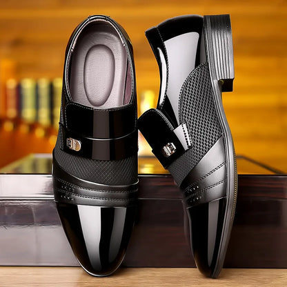 Men's Dress Shoes Pointed Toe Oxfords Classic Business Men Leather Shoes Slip on Wedding Casual Shoes Office Comfortable Loafers