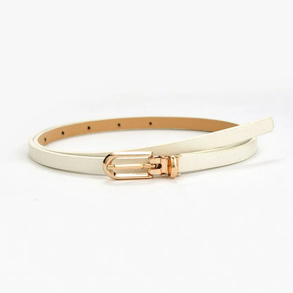PU Leather Women Thin Belt Simple Solid Color Versatile Pin Buckle Thin Belt Dress Decoration Women Designer Belts NXD00