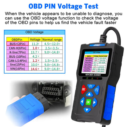 OBD2 Scanner Fault Code Reader JFIND JF700 Car Motorcycle OBDII Diagnostic Tools Voltage Charging Test for Yamaha Honda ELM327