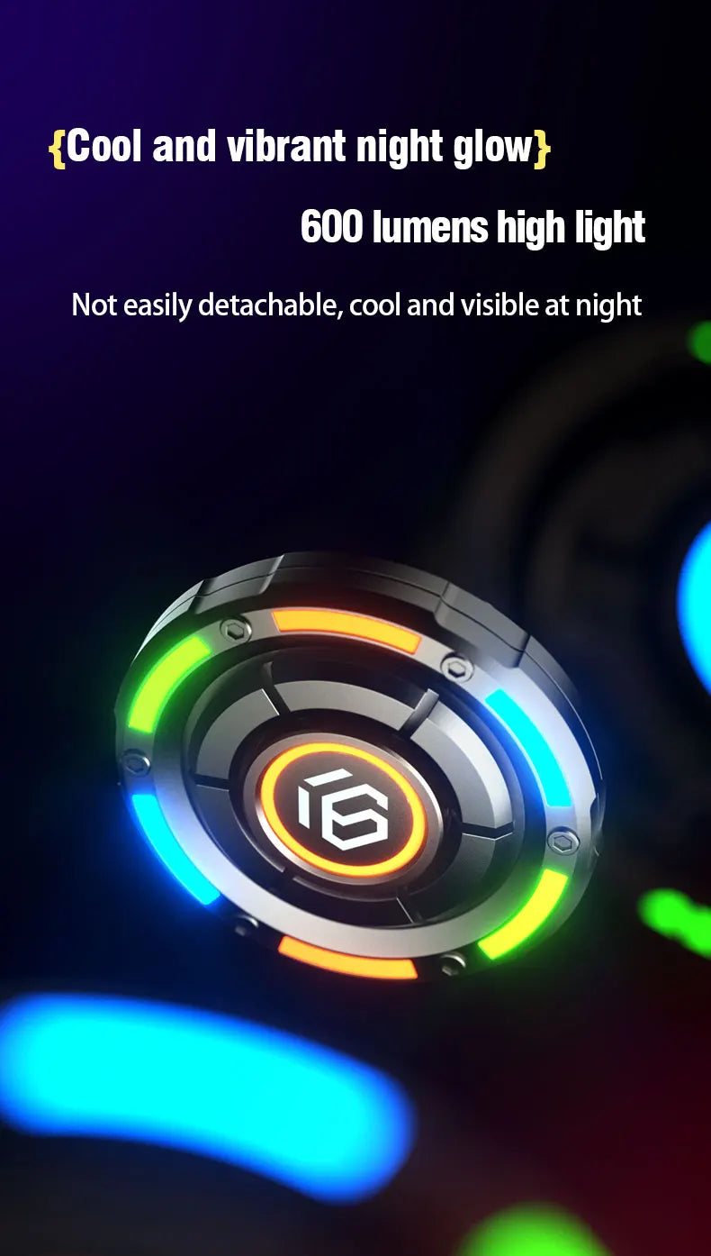 Metal EDC fidget spinner rotatable with luminous effect mechanical card-pushing function It's a stress-relieving toy Gifts  boys
