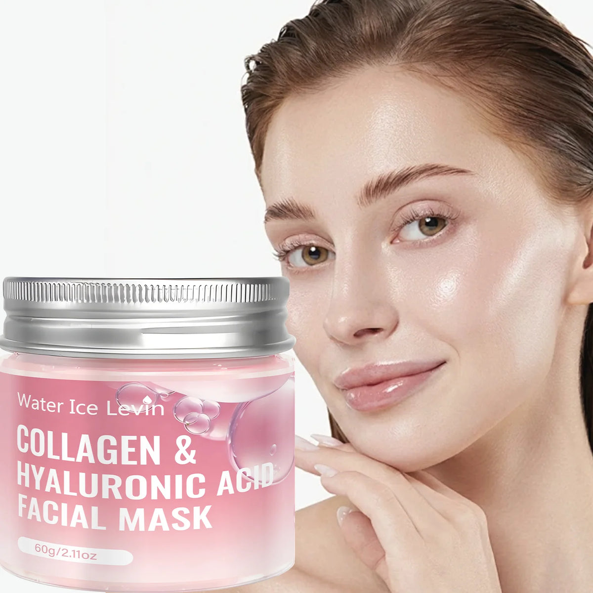 Collagen & Hyaluronic Acid Facial Mask with Niacinamide, Moisturizing Firming Anti Aging Face Mask 60g
