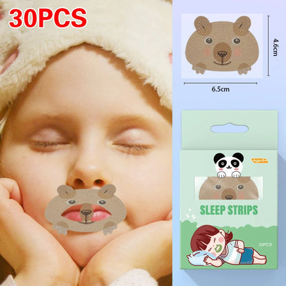 30PCS Kids  Anti-Snoring Stickers Sleeping Closed-mouth Stickers Breathing Correction Patch Shut Up Patch Orthosis Tape〔DD329〕