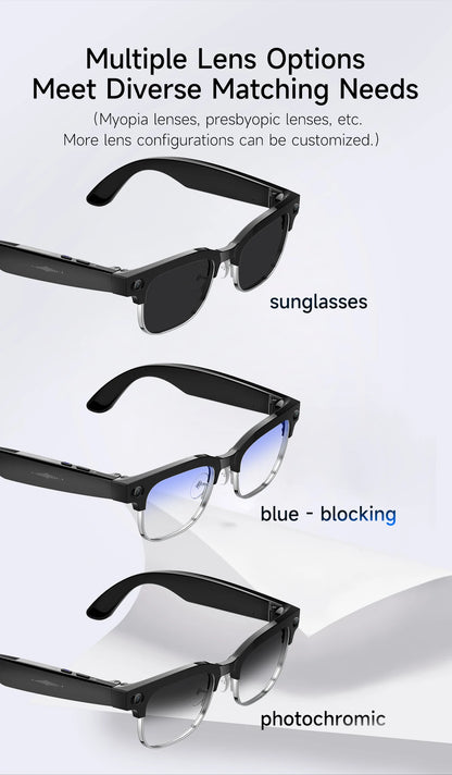 New Upgrade 800W Pixel Smart Glasses With Camera Video Recording AI Photo Recognition Call Language Translation Voice Sunglasses