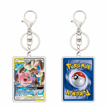 Key chain Charmander Mewtwo Umbreon Jigglypuff Venusaur Blastoise Solgaleo Game Card Acrylic Keychain Pendant Decoration