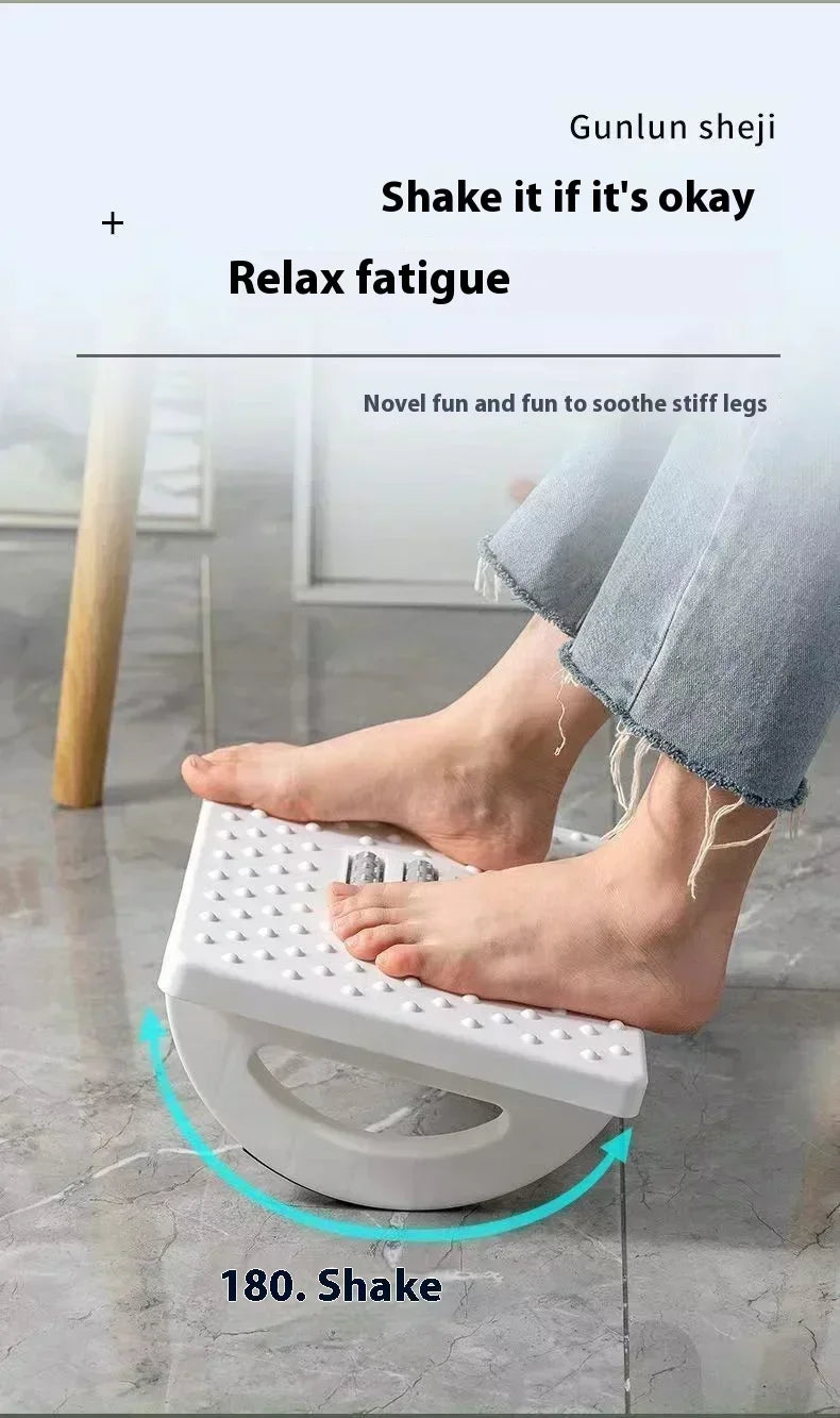 Home/Office Footrest Under Desk Foot Stool Anti-Crossed Legs Semi-Circular Rocking Anti-Slip Massage Roller Footrest Foot Stool