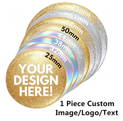 Personalized Round Badges Brooches Custom Photo Handwriting Diy Text or Graphic Pins Accessory Gifts for Kids
