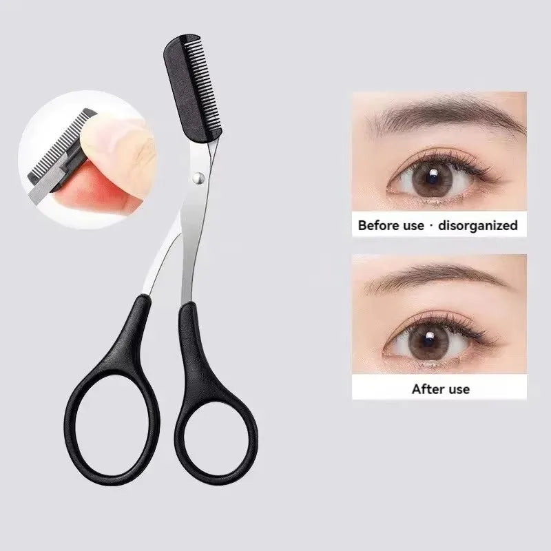 1/3pieces Stainless Steel  Eyebrow Trimmer beauty Tools For Beginners eyebrow with Comb