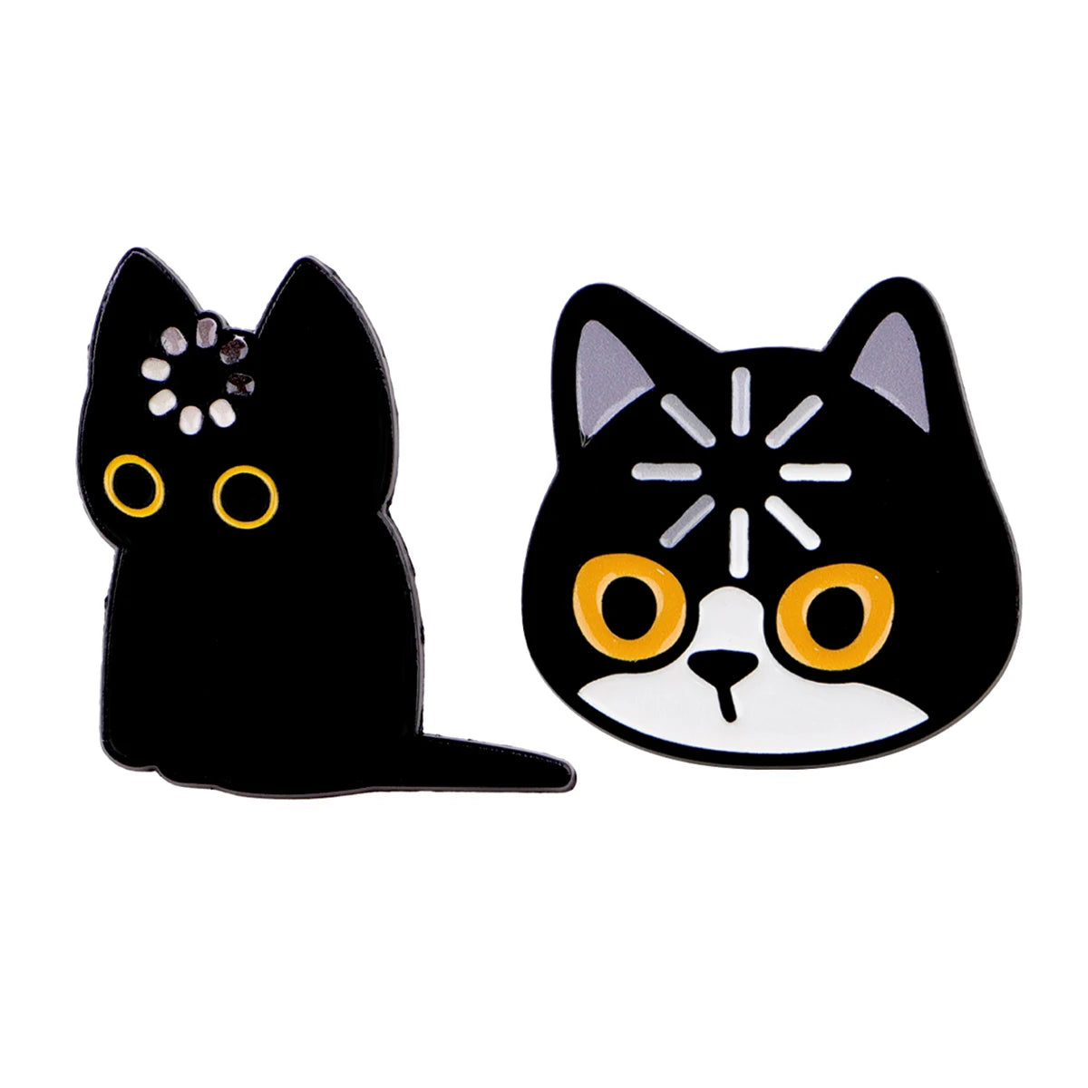 "Loading" Black Cat Enamel Pin Cute Brooch Pines Lapel Pins Badge on Backpack Clothing Accessories Animal Jewelry Friends Gifts
