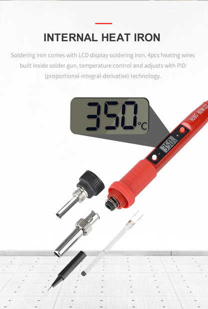 JCD 80W Digital Electric Soldering Iron Kit Temperature Adjustable 220V 110V Welding Tools Ceramic Heater Soldering Tips Rework