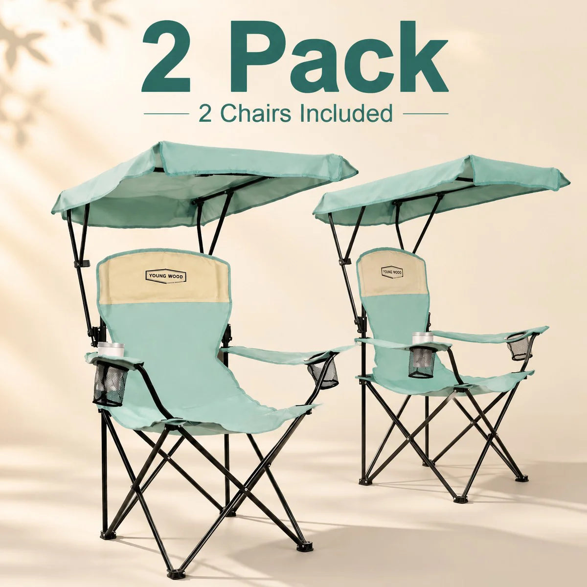 Camping Chair with Canopy, Beach Chair with Shade,Portable,Lightweight Oversized for All, Easy to Open and Close Without Install