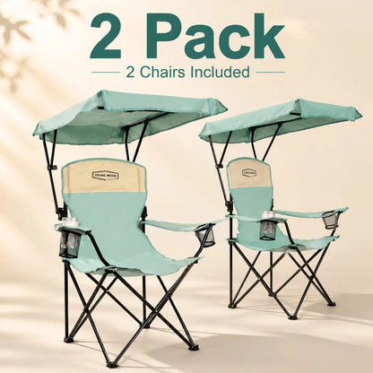 Camping Chair with Canopy, Beach Chair with Shade,Portable,Lightweight Oversized for All, Easy to Open and Close Without Install