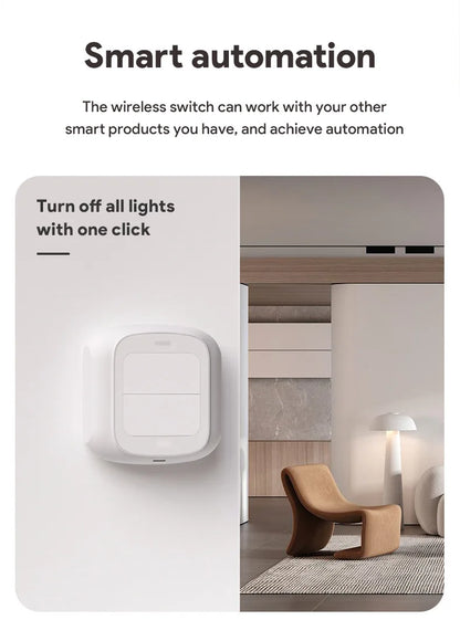 Tuya Smart WiFi/Zigbee Switch Push Button Switch 2Gang 4 Scene Wireless Smart Home Remote Controller Automation Scenario Switch