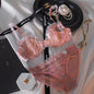French Embroidered Lace Sheer Bra Set Women, Thin No Sponge Cups, Anti-Slip Support, Large Breasts Small Soft Comfort Wear S-xl