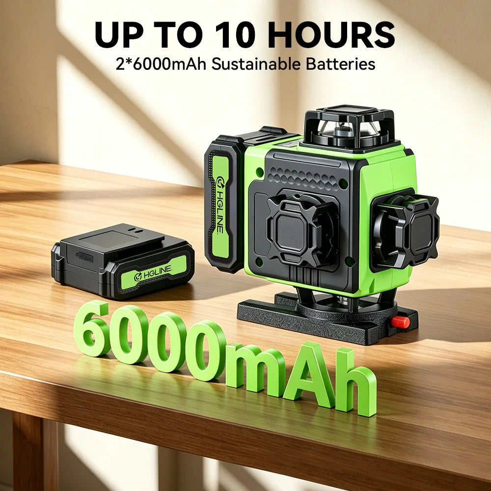 HGLINE 16 Lines Laser Level APP Remote Control Horizontal Vertical Levels Machine Power Display Laser Leveling With 100cm Tripod